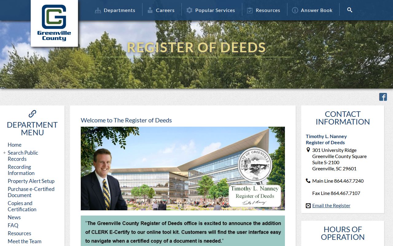 Wade Hampton residents directory Register of Deeds records hub