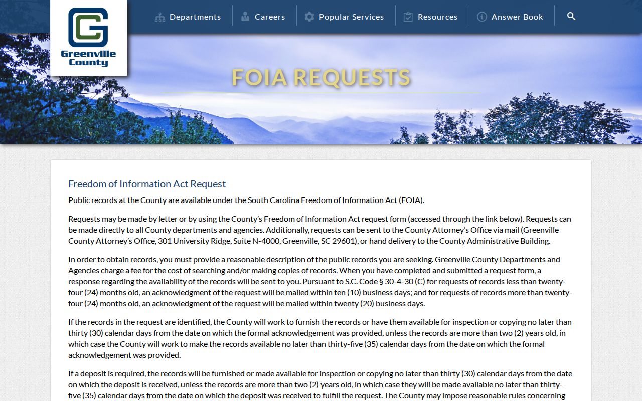 Wade Hampton residents directory Greenville County public records request
