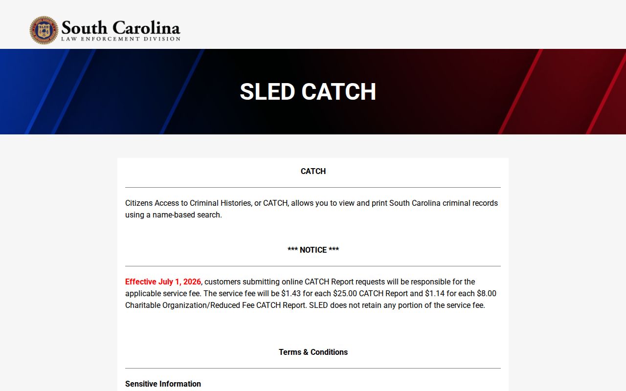 Wade Hampton resident lookup through the South Carolina CATCH portal