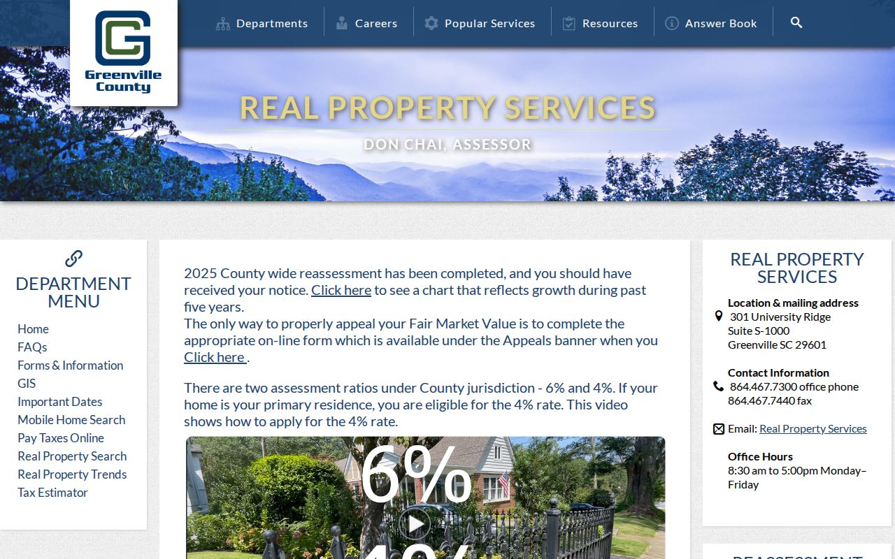 Wade Hampton ZIP code directory linked to Greenville County parcel and address records
